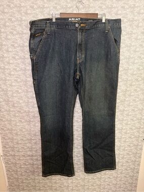 Ariat Men's 42x32 Blue M4 Rebar Low Rise Bootcut Cowboy Western Jeans